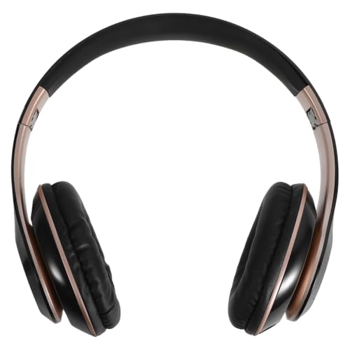 PartyKindom Headphones over Ear, Foldable Stereo Bass Headset with , 33ft Range, Comfortable Ear Muffs for Long Wear, Black and Gold