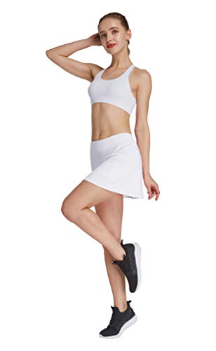 HonourSport - Falda de tenis para mujer con mallas deportivas, tallas XS - XXL Blanco XS