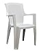 PROGARDEN 87100 Chaise empilable Eden, Tout en Plastique/Tresse en Optique, l 62 x p 60 x h 89 cm, Blanc