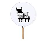 MERCHANDMANIA Abanico estilo pai pai make spain great again toro español iberico macho moda primavera verano elegante