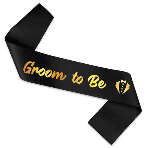 Groom To Be Sash Black Groom Sash With Gold Foil For Bachelor Party Accessories Bachelor Party Decorations Bachelorette Gifts For Croom To Be Gifts Bachelorette Accessories Wedding Engagement