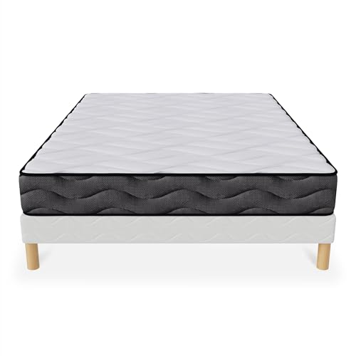 Mobilier-Deco Eden - Ensemble sommier + Matelas 20 cm 140x190