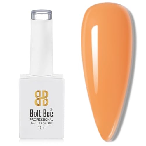 Image of Bolt Bee Orange Color Gel Nail Polish Soak Off UV Gel DIY at Home Manicure Salon Nail Art (112, 15ml)