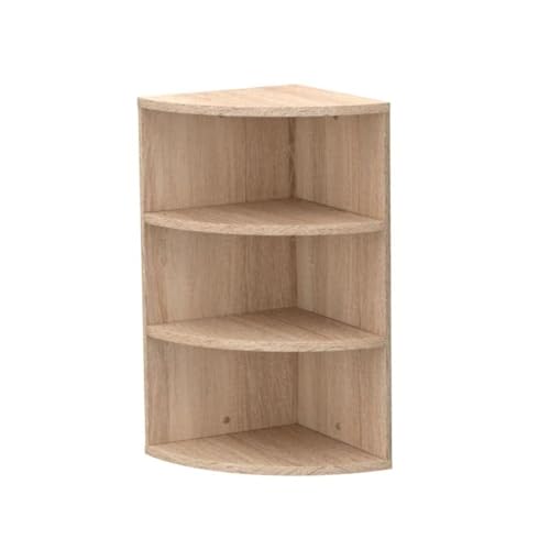 Coemo Eckregal Corner 60 Natur, Bücherregal 3 Fächer, Eckregal stehend, aus Holz 30x30x60 cm schmal, Holzregal