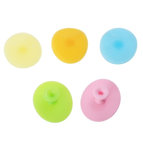 TOBBOMEY Infant Scalp Brush Set of 5 Silicone Baby Hair Cleaning Brush Scalp Massage Head Scrubbers Gentle Bristles for Newborns Toddlers