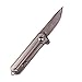 Samior HY004 Mini Little Folding Pocket Flipper Knife, 1.45 inch VG10 Damascus Drop Point Blade, Gray 6AL4V Titanium Handles Frame Lock, Micro Small Keychain Necklace EDC Folder Knives, 0.7 oz