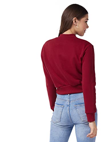 Image of Miss Chase Women's Polyester Full Length Round Neck Full Sleeve Solid Bomber Crop Jacket