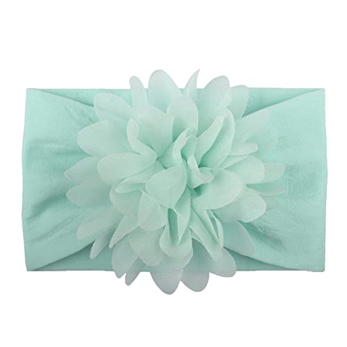 Image of SYGA Baby Headbands Nylon Flower Soft Stretchable Hairband for Newborn Infant Toddler Kids For 0-3 Year - Turquoise