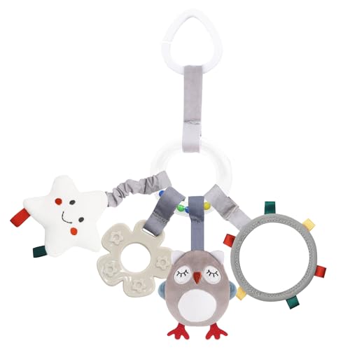 Image of vocheer Car Seat Accessories for Babies Hanging Rattle Toys Soft Plush Activity Crib Stroller Car Seat Wind Chimes for 0 3 6 9 12 Months Infant