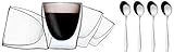 [page_title]-DUOS 4X 80ml doppelwandige Gläser + 4X Edelstahl-Löffel - Set Thermogläser mit Schwebe-Effekt, auch für Espresso, Liköre, Grappa, Schnaps, Shot-Drinks geeignet, by Feelino