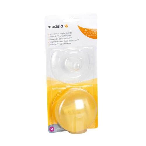 Image of Medela Contact Nipple Shields - BPA Free, Made from Ultra-Thin Soft Silicone, Includes 2 Shields and case, 20 mm, Medium