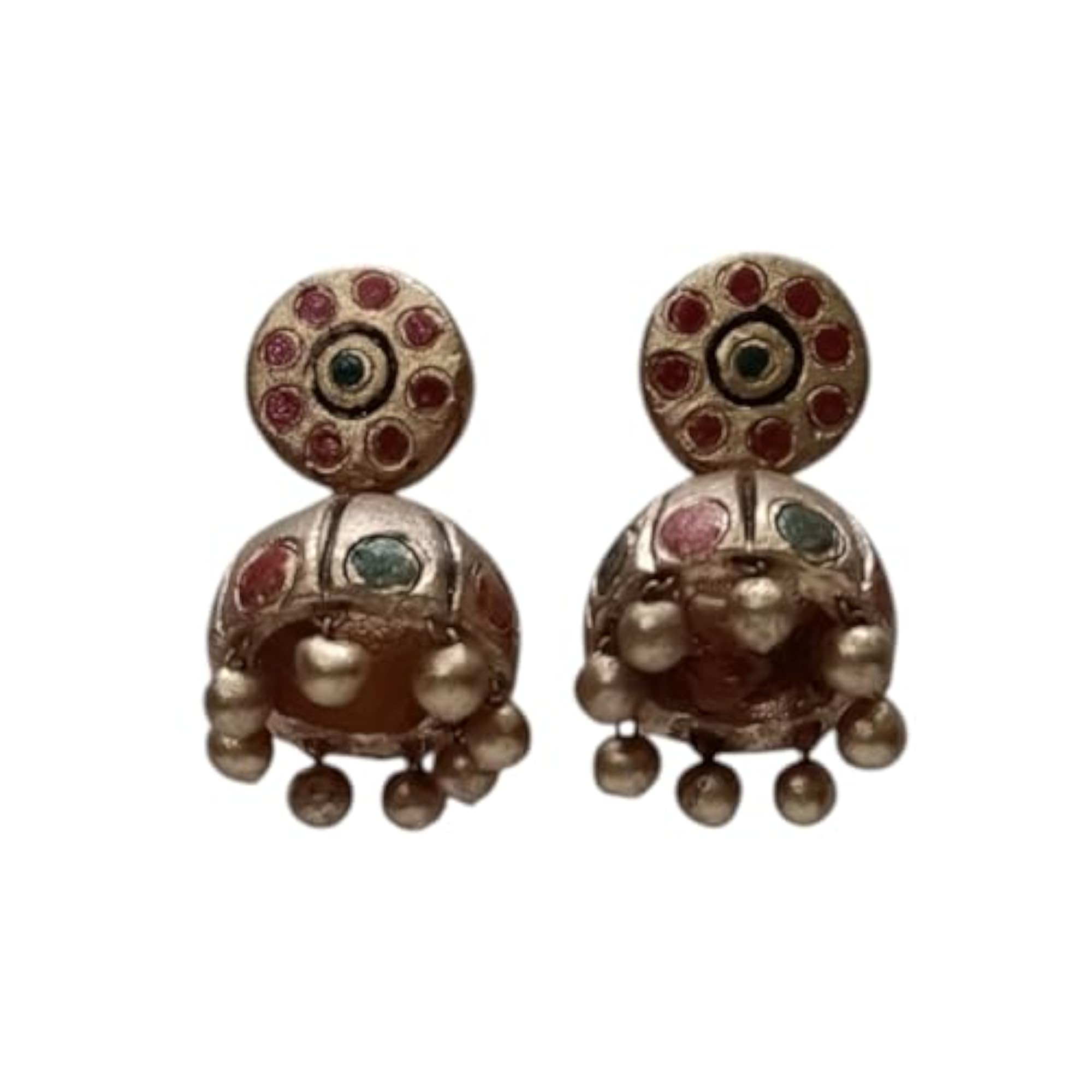 Handmade Terracotta Jhumka Earrings for Navaratri