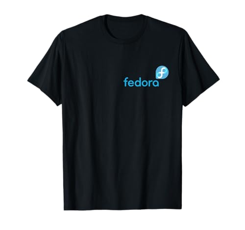 Linux Fedora New Tee Blue Tagline and Logo Open Source Os T-Shirt