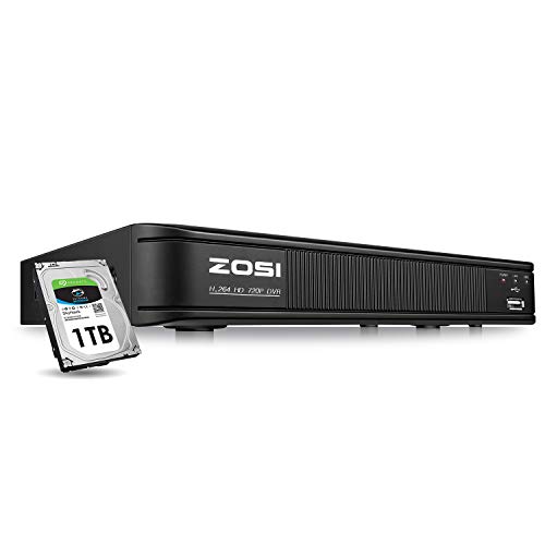 ZOSI 1080P Lite 8 Channel Video Surveillance DVR Recorders with Hard Drive 1TB