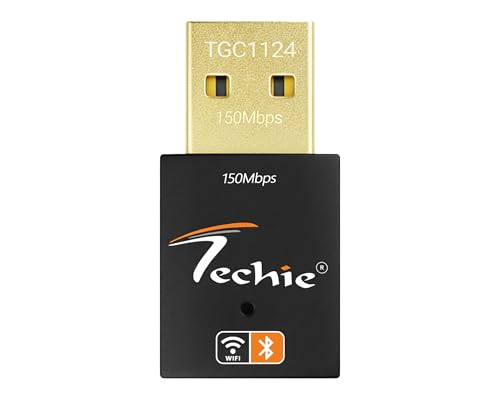 Image of Techie USB WiFi Adapter 150Mbps with Bluetooth for PC Desktop 2.4GHz