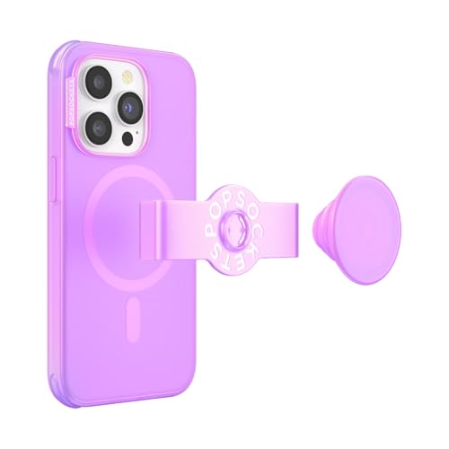 Image of PopSockets iPhone 14 Pro Phone Case with MagSafe- Pink Transluscent