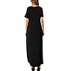 HUSKARY-Womens-Summer-Maxi-Dress-Casual-Loose-Pockets-Long-Dress-Short-Sleeve-Split HUSKARY Womens Casual Pocket Beach Long Dress Short Sleeve Split Loose Maxi Dress, Black 01, Large