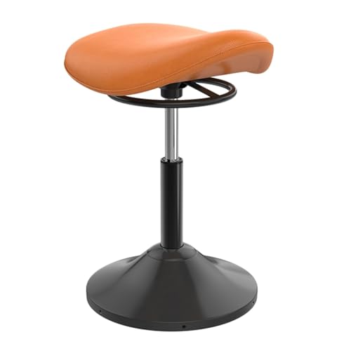 Image of Saddle Stool,Lift Wobble Stool Standing Chair with 360 Swivel, Tilting Balance Chair with Adjustable Height for Active Learning Sitting(Orange)