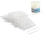 Plastic Household Teeth Cleaning Tool Curved Hook Toothpicks White (150PCS)