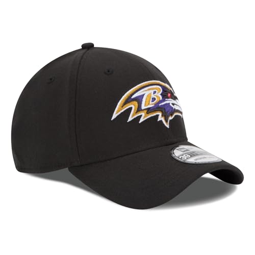 New Era Unisex-Adult NFL 39THIRTY Team Color Primary Primary Logo Stretch Fit Flex Football Cap Hat - Baltimore Ravens Black - Large/X-Large - Image 3