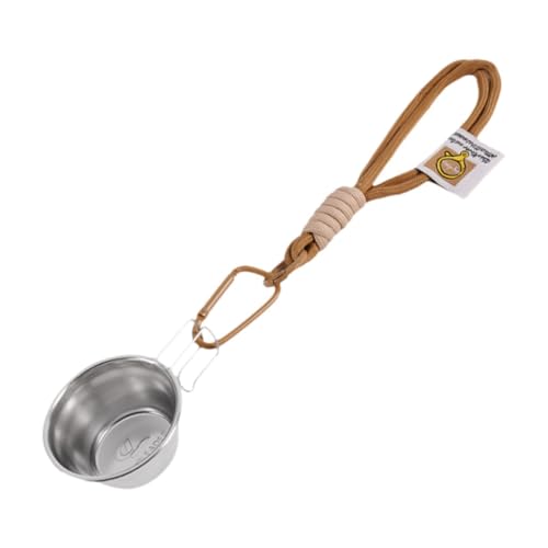 CAQYPVH Camping Cup Fishing Bait Bowl Tea Cup Compact Lightweight with Lanyard Fish Food Box Fishing Accessories for Hiking Outdoor, Khaki