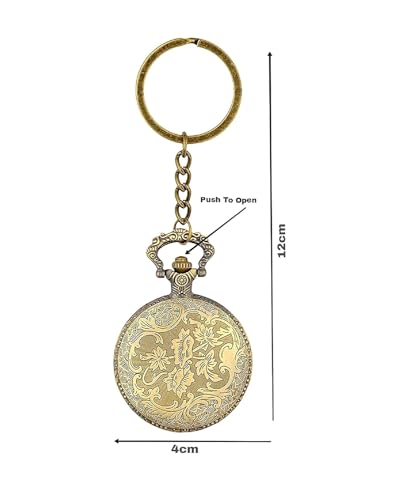 Image of Pocket Watch Metal Keychain Retro Vintage for Gifting With Key Ring Anti-Rust