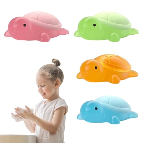 4 jabones de hechos a mano con aceite para comer - cara suave, baño, lavado a mano para niños - jabón infantil dulce con adornos - ideal para uso doméstico - fórmula natural y amigable