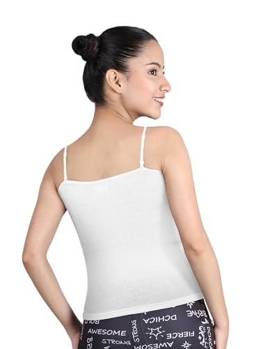 Image of DChica Essentials Padded Camisole Starter Bra for Young Girls, Sleeveless Undershirts Cami Vest with Adjustable Straps, Cotton Camisole Tank Top /Innerwear for Girls