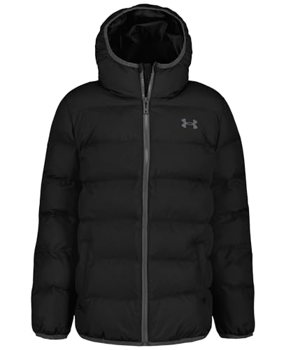 Image of Under Armour Boys' Pronto Hooded Puffer Jacket, Lightweight & Water Repellent