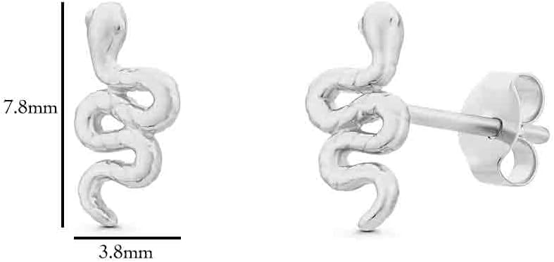 Solid Gold 14k Tiny Snake Stud Earrings - Image 2
