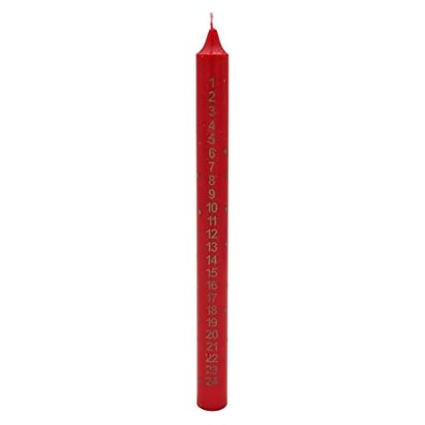 Widdle Wonderland 25cm Christmas Tapered Countdown Advent Candle - Red Cover