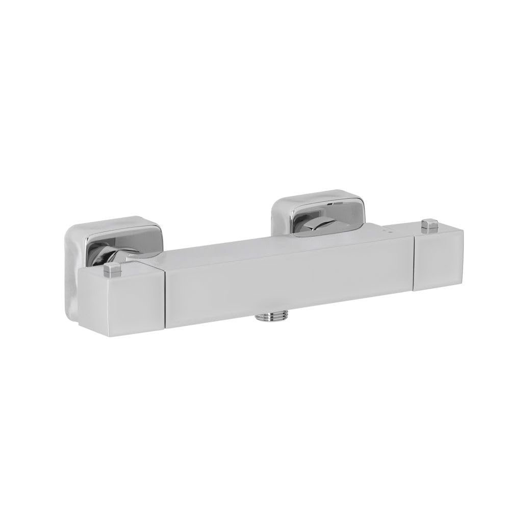 Milano Rune Square Thermostatic Bar Mixer Shower Valve - Chrome