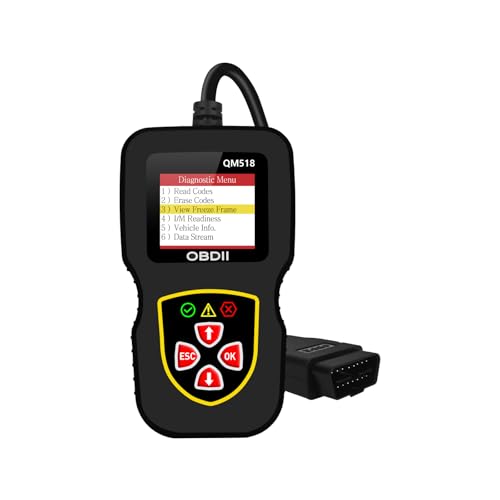QMYPKJ QM518 New Model Enhanced Universal OBD II Scanner Car Engine Fault Code Reader CAN Diagnostic Scan Tool, Read and Clear Error Codes for 1996 or Newer OBD2 Protocol Vehicle