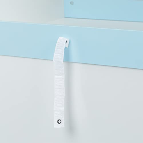 Relaxdays Kleiderständer Kinder, HxBxT: 120 x 60 x 40 cm, Kleiderstange, 3 Fächer, Garderobe Kinderzimmer, blau/weiß