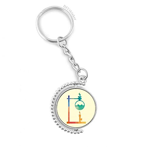 Porte-clés fiole chimie fond rond en verre coloré 1,2x3,5 pouces DIYthinker