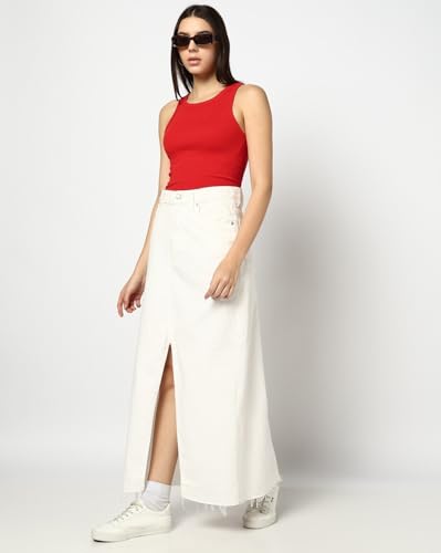 Image of Gap Women Slim Fit Sleeveless Round Neck Blouse
