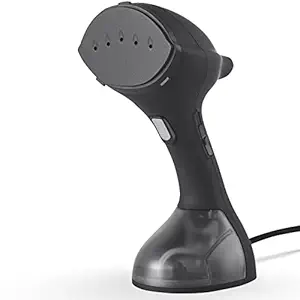 YOUBBWELL Steamer for Clothes, Portable Handheld Garment and Fabric Steamer 1200 Watts,Quick Heat Ceramic Plate Steam Nozzle, 2 in 1 Fabric Wrinkle Remover and Clothing Iron, with Fabric, Lint Brush,180ml Water Tank Black