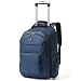 WIRABO Rucksack mit Rollen, 40L 17.3 Zoll Trolley Handgepäck Laptop Reisetasche mit Rollen Groß Rucksack für Herren Arbeit, College, Blau