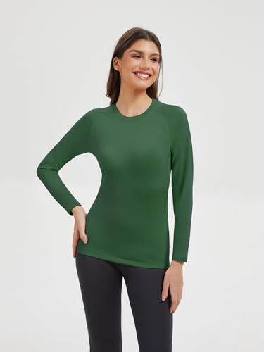 4 Pack Thermal Long Sleeve Shirts for Women Fleece Lined Thermal Underwear Tops Basic Compression Shirts4