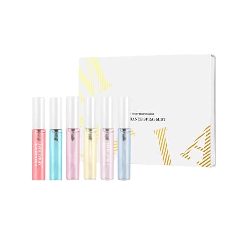 XJBD Body Perfume Fragrance Mist, Mini Perfume Set Travel Size Eau de Parfum, 6 Scents, Long-Lasting Floral Scents, Travel Size Women's Fragrance Gift Set for Women and Girls, Pack of 6