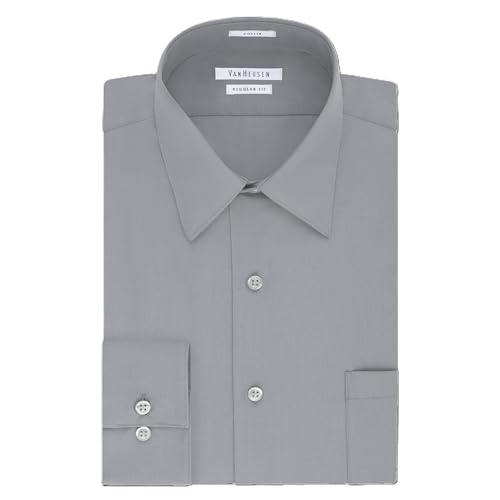 Image of Van Heusen Men's Poplin Regular Fit Solid Point Collar Dress Shirt