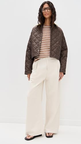 Denimist Women's Cozy Cropped Quilted Jacket in Rich Brown – Medium Size for Effortless Style - Image 5