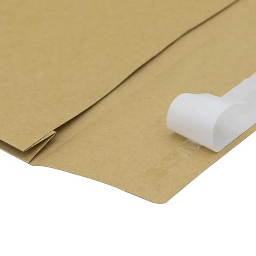 Idena 11093 - Versandtaschen DIN B4, 10 Stück haftklebend, Faltentaschen mit 4 cm Bodenfalte, Briefumschläge ohne Fenster, aus 140 g/m² FSC-Recycled Papier in Braun