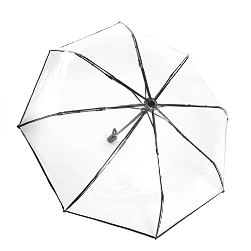 Parapluie Pliable,Parapluie Pliant Automatique,Parapluies de Pluie Transparents Pliant Portable Parapluie de Mode pour Dames à Trois Volets,vent, LégerParapluie de Voyage pour Femmes/Hommes, para