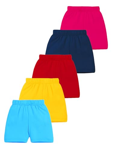 Image of Kuchipoo Girls Regular Fit Cotton Shorts - Pack of 5