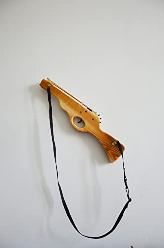 Wooden Rubber Band Gun-12 Continuous Firing Wooden Rubber Band Gun-Adjustable Strap Gun #TOP4