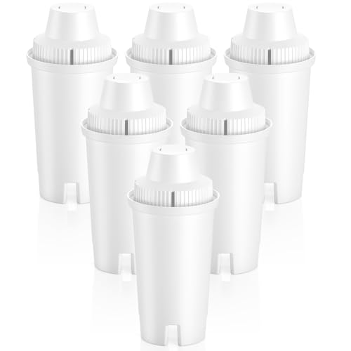 6 Pack Replacement for Brita Water Filter Pitchers and Dispensers BPA-Free & NSF Certified Classic OB03 Mavea 107007 35557 Metro Everyday UltraMax 1 Year Filter Supply