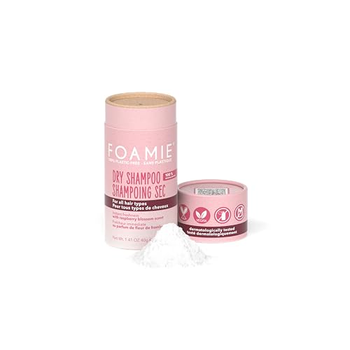 Foamie Berry Fresh Trockenshampoo, fettiges Haar und alle Arten, sofortige Frische und Volumen, vegan, 0% Kunststoff, ohne Rückstände, Damen, 40 g