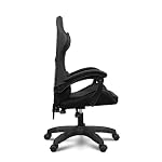 Apollo Gaming Stuhl, Bürostuhl PC Stuhl, Gamer Stuhl mit Kopfstütze, Lendenkissen und Armlehnen, verstellbare Rückenlehne 90-135°, Gaming Sessel, Schwarz – Bild 3