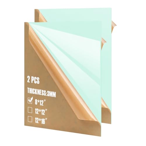 Image of 2pack Pastel Cell Cast Acrylic Sheets blueish Green 1 /8inch (3mm) 8x12 200x300mm Glossy Matte Laserable Plexiglass Sheets Plasitc Board for Laser Cutting Engraving DIY Project Craft Sign